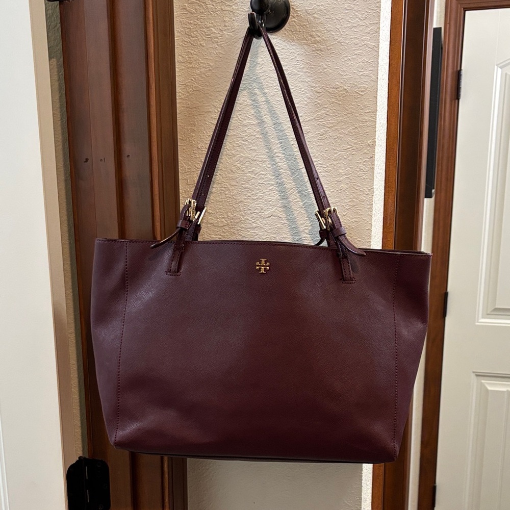 Tory Burch Burgundy Leather Tote
